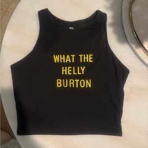 Black Crop Top with Yellow Text